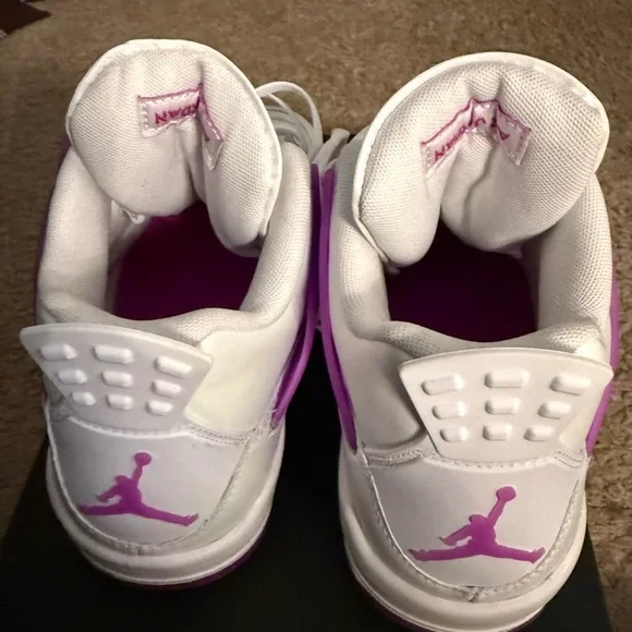 Jordan Kids White and Purple Sneakers